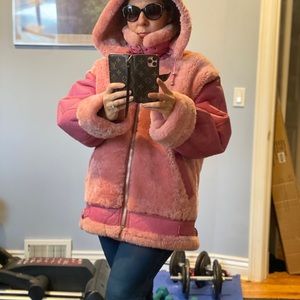 Genuine sheepskin shearling bomber jacket m/l